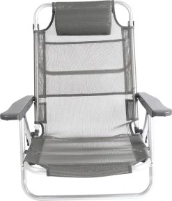 Bo-Camp Beach Chair - Monaco - Aluminium - Grijs -Campingwinkel 1026x1200