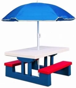 Merkloos Kinder Picknicktafel Met Parasol - Blauw 13 Merkloos Kinder Picknicktafel Met Parasol - Blauw -Campingwinkel 1030x1200 1