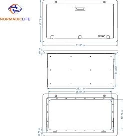 Merkloos NormadicLife® - Outdoor – Opklapbare Tafel - Eettafel – Tafel Voor Buitenkeuken - Caravan – Camper – Picknicktafel - Ingebouwd Ledlicht – Wit -Campingwinkel 1081x1200