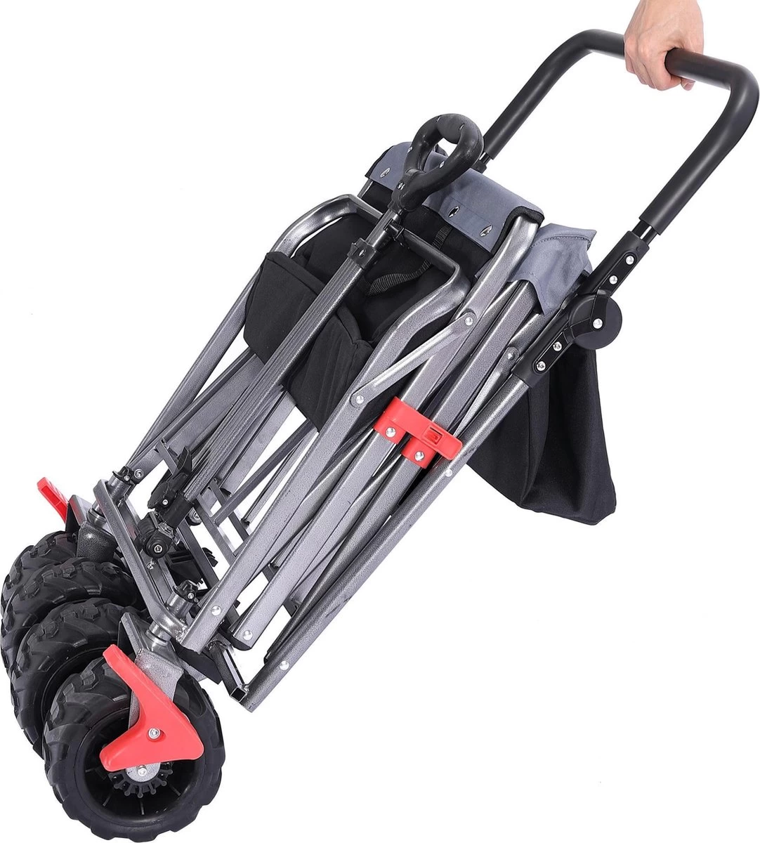 AREBOS Handkar | Transportwagen | Apparatuurwagen | Opvouwbaar | Duwstang| Zwart 11 AREBOS Handkar | Transportwagen | Apparatuurwagen | Opvouwbaar | Duwstang| Zwart - Afbeelding 11
