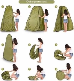 NordFalk Douchetent Pop-up 190 Cm - Camping Douche - Omkleedtent - Incl. Tentharingen En Draagtas - Groen -Campingwinkel 1098x1200