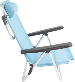 Bo-Camp Beach Chair - Monaco - Aluminium - Blauw -Campingwinkel 1106x1200