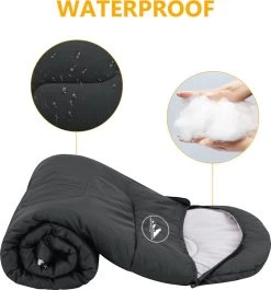 HikeMeister Mummy Slaapzak 1600 Gram - Kamperen - Zwart - Ca. 220 X 80 Cm - Met Binnenzak - Comfortzone: 0-15 Graden - Draagtas -Campingwinkel 1119x1200