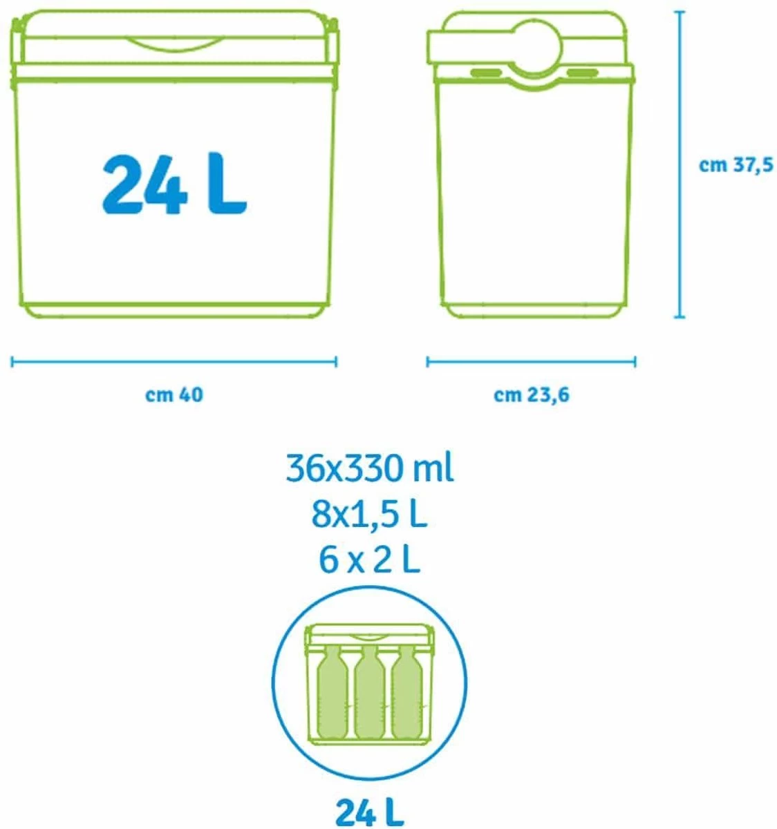 Norlander Koelbox Deluxe - 24 Liter - 40 X 23,6 X 37,5cm - Zwart 4 Norlander Koelbox Deluxe - 24 Liter - 40 X 23,6 X 37,5cm - Zwart - Afbeelding 4