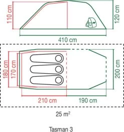 Coleman Tasman 3 Tunneltent - 3-Persoons - Groen -Campingwinkel 1129x1200