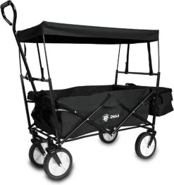 Rijoka Opvouwbare Bolderkar/Bolderwagen | Met Dakje En Draagtas | Zwart