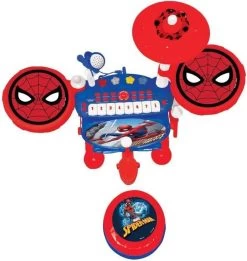 Lexibook Spider-Man Elektronische Drumkit Voor Kinderen, Realistisch Drumgeluid, 8-toetsen Toetsenbord, Mp3-stekker, Inclusief Stoel, Blauw/rood, K610SP -Campingwinkel 1134x1200