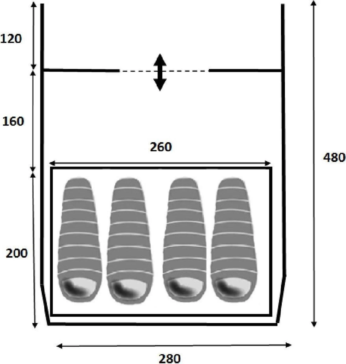 Redwood Zephyr 280 PO - Tent 4-persoons - Tunnel Tent - Grijs 7 Redwood Zephyr 280 PO - Tent 4-persoons - Tunnel Tent - Grijs - Afbeelding 7