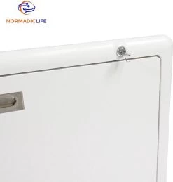 Merkloos NormadicLife® - Outdoor – Opklapbare Tafel - Eettafel – Tafel Voor Buitenkeuken - Caravan – Camper – Picknicktafel - Ingebouwd Ledlicht – Wit -Campingwinkel 1144x1200