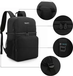 Koeltas Rugzak (28L) - Geschikt Voor 16 Blikjes - Lunchtas Voor Dames En Heren - Zwart -Campingwinkel 1152x1200 2