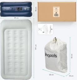 LifeGoods Luchtbed - 1 Persoons - Met Ingebouwde Pomp - Incl. Draagtas En Reparatiekit -Campingwinkel 1163x1200 2