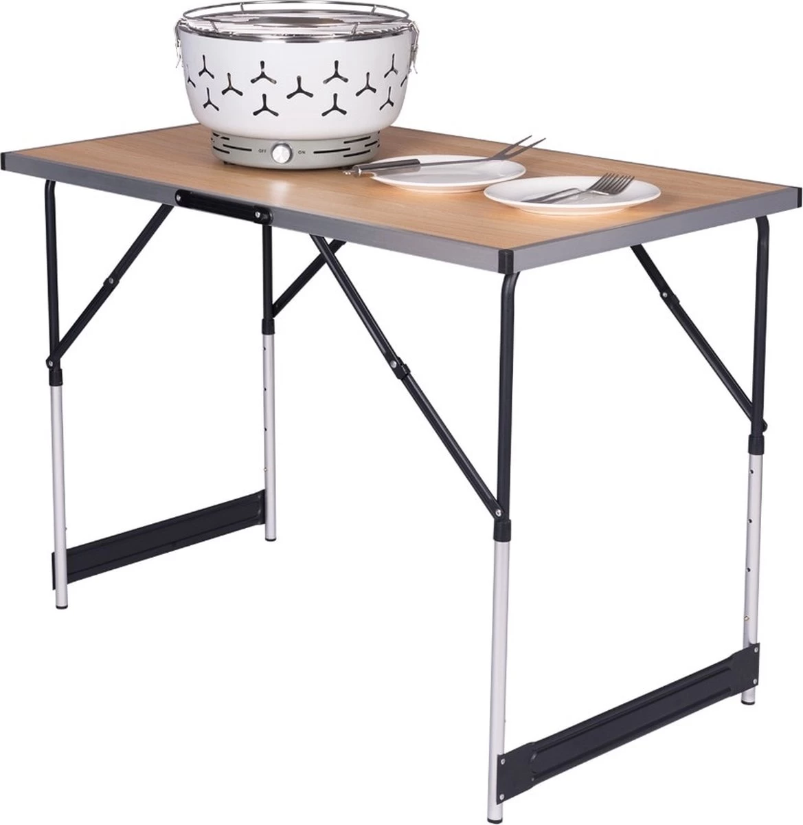 Kamyra® Campingtafel Inklapbaar - Kampeertafel, Partytafel - Opvouwbaar, Lichtgewicht & In Hoogte Verstelbaar - Aluminium/Hout 4 Kamyra® Campingtafel Inklapbaar - Kampeertafel, Partytafel - Opvouwbaar, Lichtgewicht & In Hoogte Verstelbaar - Aluminium/Hout - Afbeelding 4