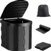 Merkloos Camping Toilet Met Draagtas En 10 Vuilzakken - Toiletemmer Draagbaar Met Deksel