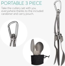 Navaris Campingbestek Van Titanium - Set Met Vork, Mes En Lepel - Inklapbaar - Bestekset Voor Onderweg - Inclusief Karabijnhaak En Bewaarzakje 20 Navaris Campingbestek Van Titanium - Set Met Vork, Mes En Lepel - Inklapbaar - Bestekset Voor Onderweg - Inclusief Karabijnhaak En Bewaarzakje -Campingwinkel 1184x1200 11