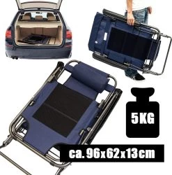 Ligstoel 180x60cm - Opvouwbaar Campingstoel Ligbed Strandstoel Tuinstoel Vouwligstoel Blauw