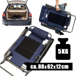 Ligstoel 155x60cm - Opvouwbaar Campingstoel Ligbed Strandstoel Tuinstoel Vouwligstoel Blauw -Campingwinkel 1184x1200 3