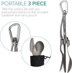 Navaris Campingbestek Van Titanium - Set Met Vork, Mes En Lepel - Inklapbaar - Bestekset Voor Onderweg - Inclusief Karabijnhaak En Bewaarzakje 15 Navaris Campingbestek Van Titanium - Set Met Vork, Mes En Lepel - Inklapbaar - Bestekset Voor Onderweg - Inclusief Karabijnhaak En Bewaarzakje -Campingwinkel 1185x1200 9