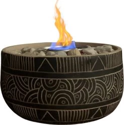 Merkloos Uren Gezelligheid Op Tafel | Licht Kachel | Tafelhaard | Duurzaam Geproduceerd | Verwarming | Modieuze Kachel | Tafelhaard Binnen En Buiten | Bloempot Kachel Met Steentjes | Tafelvuur Voor Binnen En Buiten | Brandgel Haard Met Natuurstenen