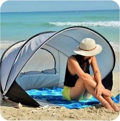 Deryan Luxe Pop Up Strandtent XXL - Anti-UV 50+ - Zilver -Campingwinkel 1192x1200 1