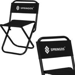 Springos Campingstoel | Kampeerstoel | Vouwstoel | Klapstoel | Zwart -Campingwinkel 1192x1200 3