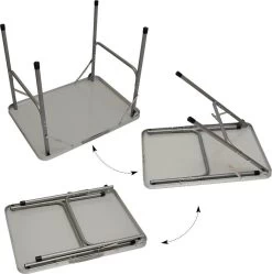 Alu Campingtafel 70x55cm - Inklapbbar Kampeertafel - Picknicktafel Licht Vouwtafel Klaptafel Grijs -Campingwinkel 1192x1200 5