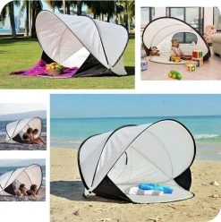 Deryan Luxe Pop Up Strandtent XXL - Anti-UV 50+ - Cream -Campingwinkel 1196x1200 1