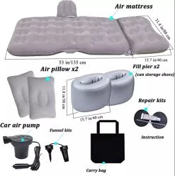 Sophie's Planet® - Auto Luchtbed Met Kussens En Pomp (Grijs) - Auto Matras - Achterbank Matras - Autobed - Car Matress - Comfortabel In De Auto Slapen -Campingwinkel 1196x1200 20