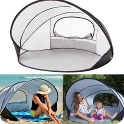 Deryan Luxe Pop Up Strandtent XXL - Anti-UV 50+ - Zilver -Campingwinkel 1196x1200 7