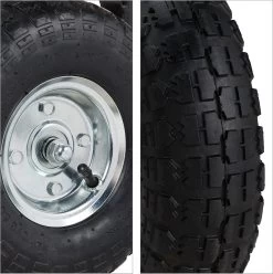 Relaxdays Bolderkar Tuin - Platte Tuinwagen - Luchtbanden - 200 Kg - Transportkar - Staal -Campingwinkel 1197x1200 33