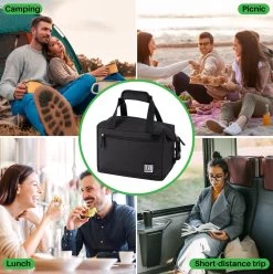 Brisby 4 Laags Geïsoleerde Koeltas - Lunchtas 12 Liter - Extra Ruimte Uitvouwbaar- Zwart -Campingwinkel 1197x1200 41