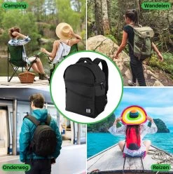 Brisby 4 Laags Geïsoleerde Koeltas Rugzak - 25 Liter - Met Handige Vakken Voor Bestek En Essentials - Waterafstotend Materiaal - Zwart -Campingwinkel 1197x1200 45