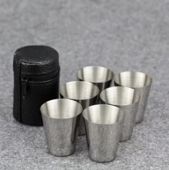 6x Rvs Shot Bekertjes - Borrelglaasjes - Thee/ Koffie Beker - Shotjes Met Leren Case - Bekers 30 ML -Campingwinkel 1197x1200 61