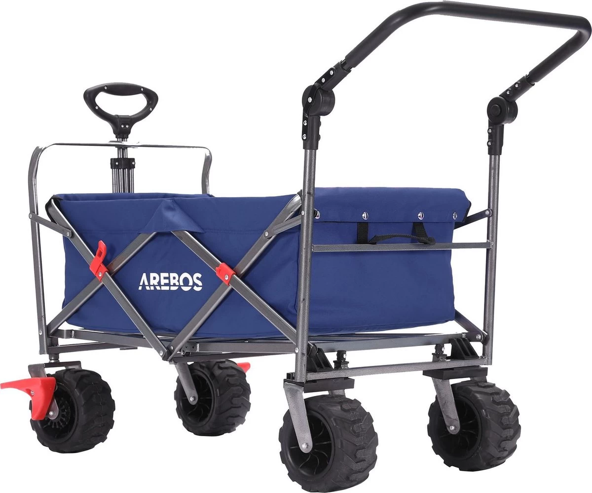 AREBOS Handkar | Transportwagen | Apparatuurwagen | Opvouwbaar | Duwstang| Blauw 12 AREBOS Handkar | Transportwagen | Apparatuurwagen | Opvouwbaar | Duwstang| Blauw - Afbeelding 12