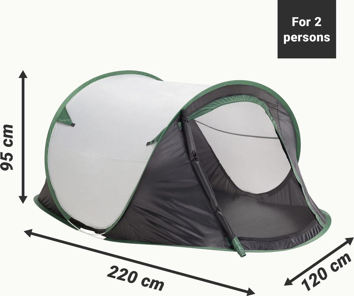 JEMIDI Tweepersoons Pop-up Tent - Opgooitent, Werptent Voor 2 Personen - Ideaal Als Festivaltent Of Kampeertent - Verschillende Kleuren 4 JEMIDI Tweepersoons Pop-up Tent - Opgooitent, Werptent Voor 2 Personen - Ideaal Als Festivaltent Of Kampeertent - Verschillende Kleuren - Afbeelding 4