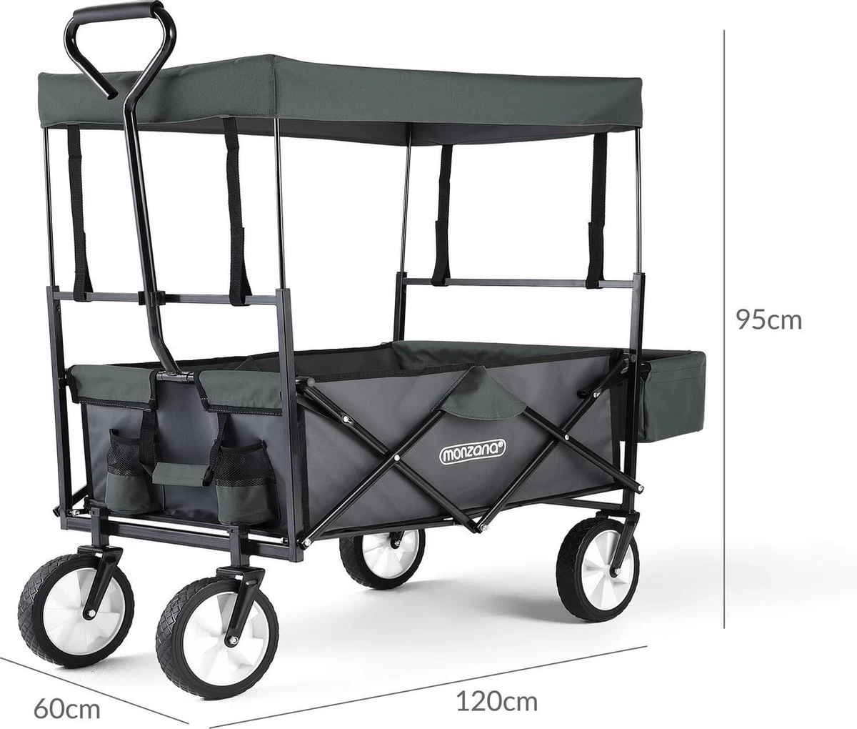 Monzana Bolderkar Opvouwbaar - 100 Liter - Met Afneembaar Dak Grijs 6 Monzana Bolderkar Opvouwbaar - 100 Liter - Met Afneembaar Dak Grijs - Afbeelding 6