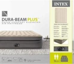Intex Prime Comfort - Luchtbed - 2-Persoons - 152x203x51 Cm (BxLxH) - Grijs - Met Ingebouwde Motorpomp -Campingwinkel 1200x1029 3