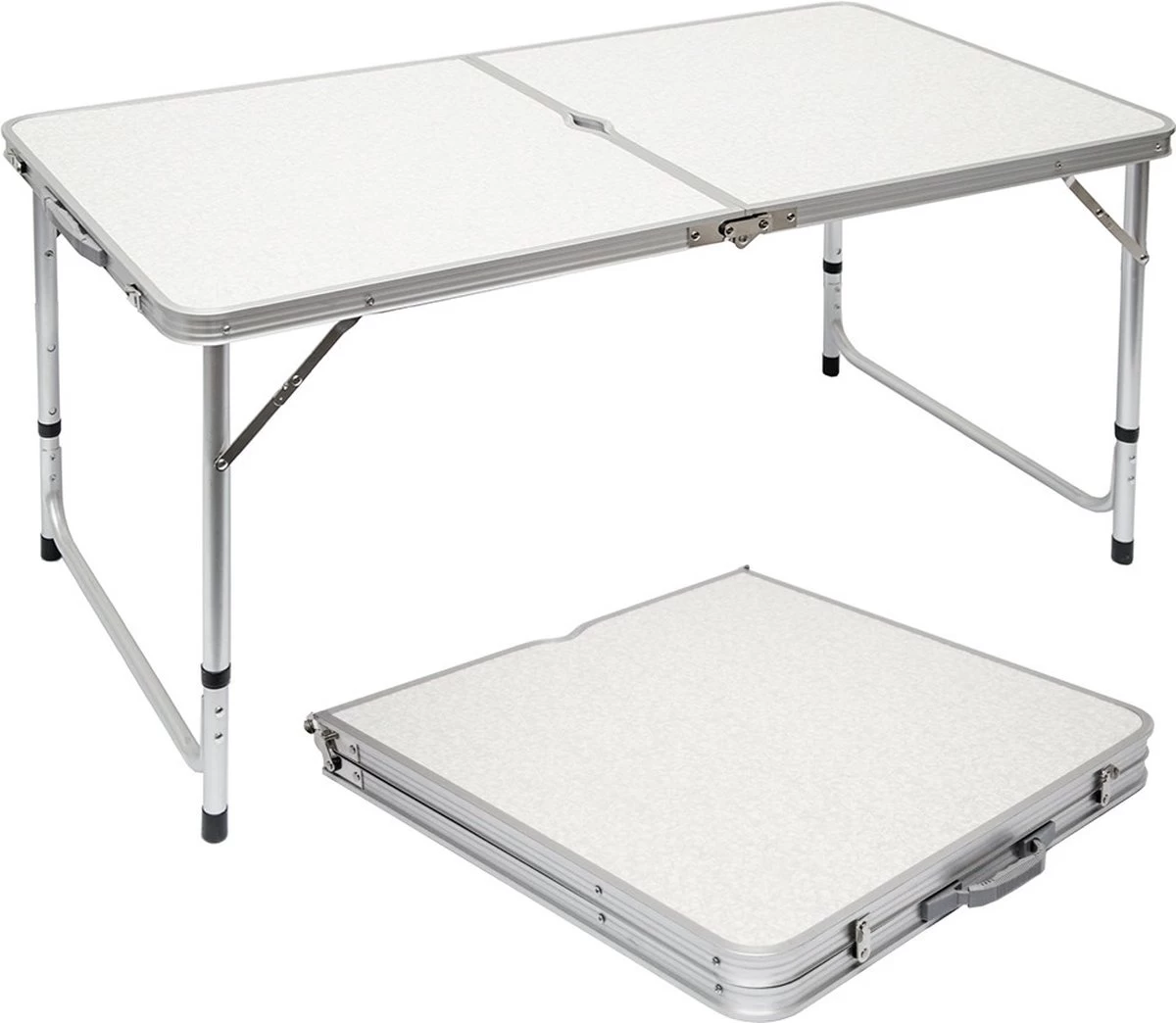 Inklapbare, In Hoogte Verstelbare Campingtafel 120x60x70cm Incl. 4 Inklapbare Krukken Campingtafel S 2 Inklapbare, In Hoogte Verstelbare Campingtafel 120x60x70cm Incl. 4 Inklapbare Krukken Campingtafel S - Afbeelding 2