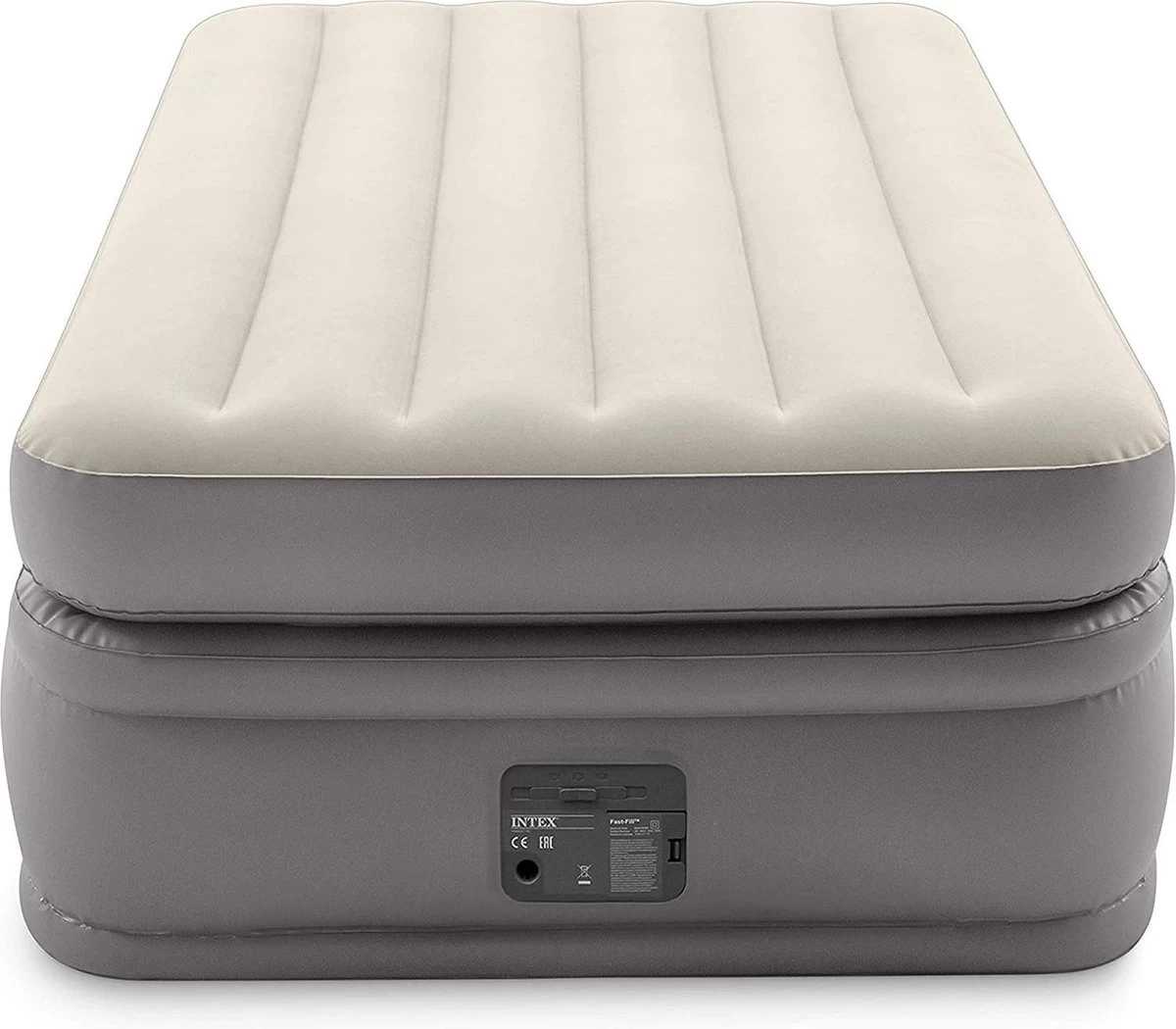 Intex Prime Comfort - Luchtbed - 1-Persoons - 99x191x51 Cm (BxLxH) - Grijs - Met Ingebouwde Motorpomp 2 Intex Prime Comfort - Luchtbed - 1-Persoons - 99x191x51 Cm (BxLxH) - Grijs - Met Ingebouwde Motorpomp - Afbeelding 2