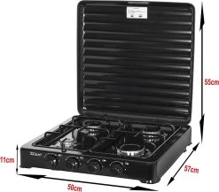 Zilan - Gas Kooktoestel 4 Pits - Campingkooktoestel - Gaskookplaat - Zwart -Campingwinkel 1200x1052 3