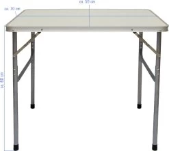 Alu Campingtafel 70x55cm - Inklapbbar Kampeertafel - Picknicktafel Licht Vouwtafel Klaptafel Grijs -Campingwinkel 1200x1072 1