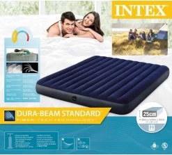 Intex Luchtbedset Intex Luchtbed - 2-Persoons - 183 X 203 X 25 Cm - Blauw + Intex Elektrische Pomp - 650 Liter/min + Hoeslaken Wit + Reparatieset -Campingwinkel 1200x1084 4