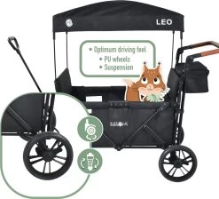 FableKids LEO X4Lite Opvouwbare Handkar Met Dak Onyx Zwart -Campingwinkel 1200x1089 3