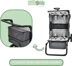 FableKids LEO X4Plus Opvouwbare Wagen Met Dak Fossil Grey -Campingwinkel 1200x1091 2