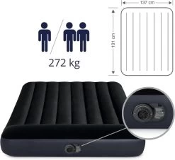 Intex Luchtbed - Twijfelaar - 137 X 191 X 25 Cm - Blauw - Met Ingebouwde Pomp, Hoeslaken Antraciet En Reparatieset 13 Intex Luchtbed - Twijfelaar - 137 X 191 X 25 Cm - Blauw - Met Ingebouwde Pomp, Hoeslaken Antraciet En Reparatieset -Campingwinkel 1200x1096 3