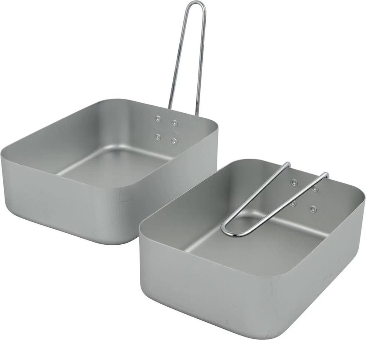 Camping Pannenset - Mess Tin - 2-Delig - Aluminium - Gamelle - Outdoor Cooking 2 Camping Pannenset - Mess Tin - 2-Delig - Aluminium - Gamelle - Outdoor Cooking - Afbeelding 2