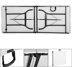 Casaria Tuintafel Opvouwbaar – Met Draaggreep 220x70 Cm – Wit -Campingwinkel 1200x1121 2