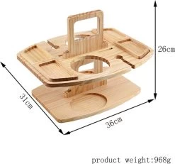 Merkloos Houten Outdoor Wijntafel Draagbare Houten Picknicktafel Mini Campingtafels Met Wijnglas Houder Voor Tuin Outdoor Camping Picknick Strand - Plataan Hout - Wijn -Campingwinkel 1200x1122 1