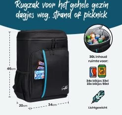 Sunflake Koelrugzak Groot - Lunchtas - Koeltas Backpack Voor Dames & Heren - Zwart 11 Sunflake Koelrugzak Groot - Lunchtas - Koeltas Backpack Voor Dames & Heren - Zwart -Campingwinkel 1200x1132 8
