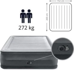 Intex Luchtbed - 2-Persoons - 152 X 203 X 33 Cm - Grijs - Met Ingebouwde Pomp, Hoeslaken Antraciet En Reparatieset 12 Intex Luchtbed - 2-Persoons - 152 X 203 X 33 Cm - Grijs - Met Ingebouwde Pomp, Hoeslaken Antraciet En Reparatieset -Campingwinkel 1200x1138 2
