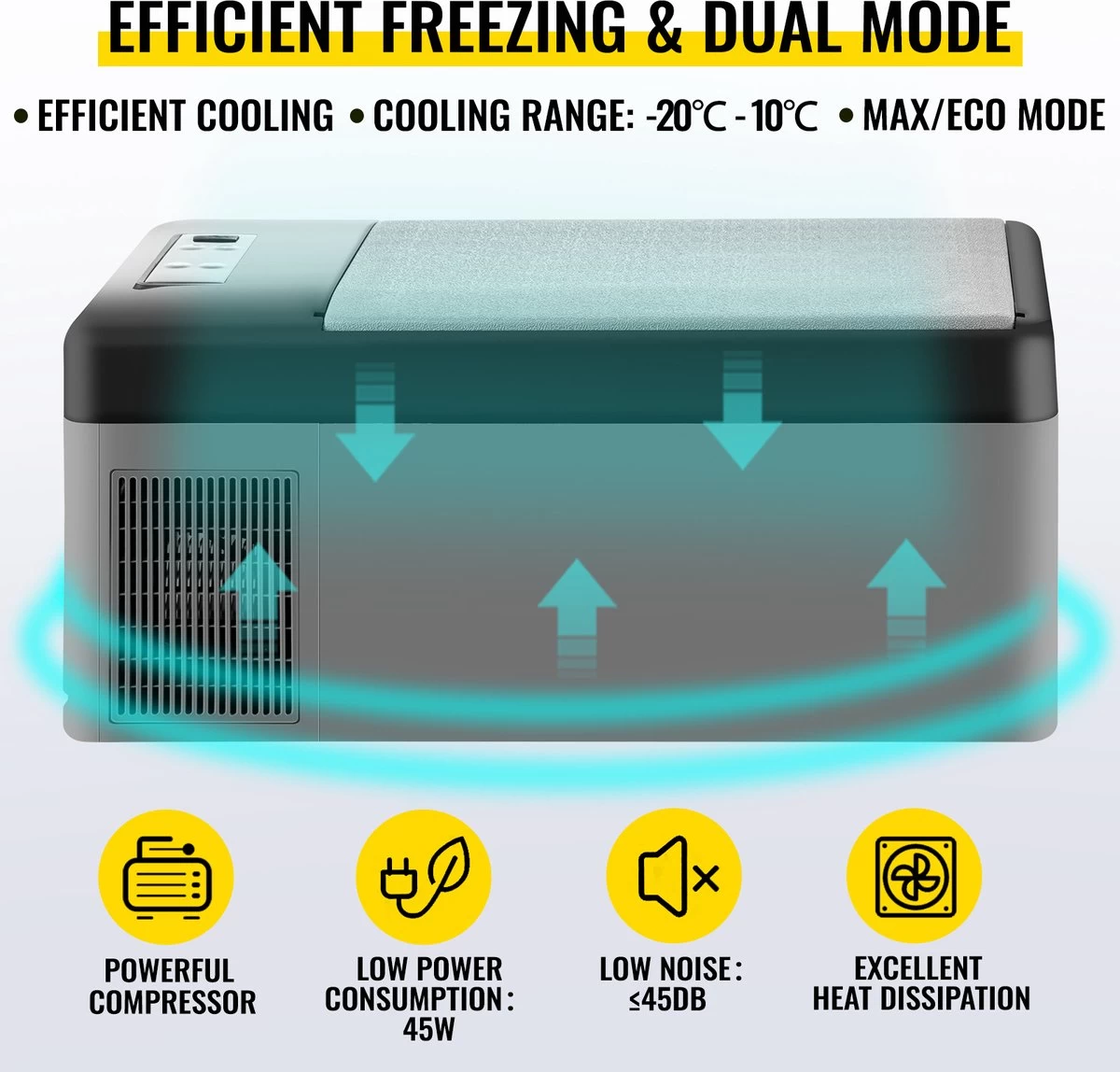 VEVOR - Coolbox - Koelbox 15L - Elektrische Coolbox - Draagbare Mini Koelkast - Draagbare Auto Vriezer 12/24Volt 4 VEVOR - Coolbox - Koelbox 15L - Elektrische Coolbox - Draagbare Mini Koelkast - Draagbare Auto Vriezer 12/24Volt - Afbeelding 4